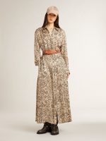 Women's silk-blend midi dress with a floral print - Image 3