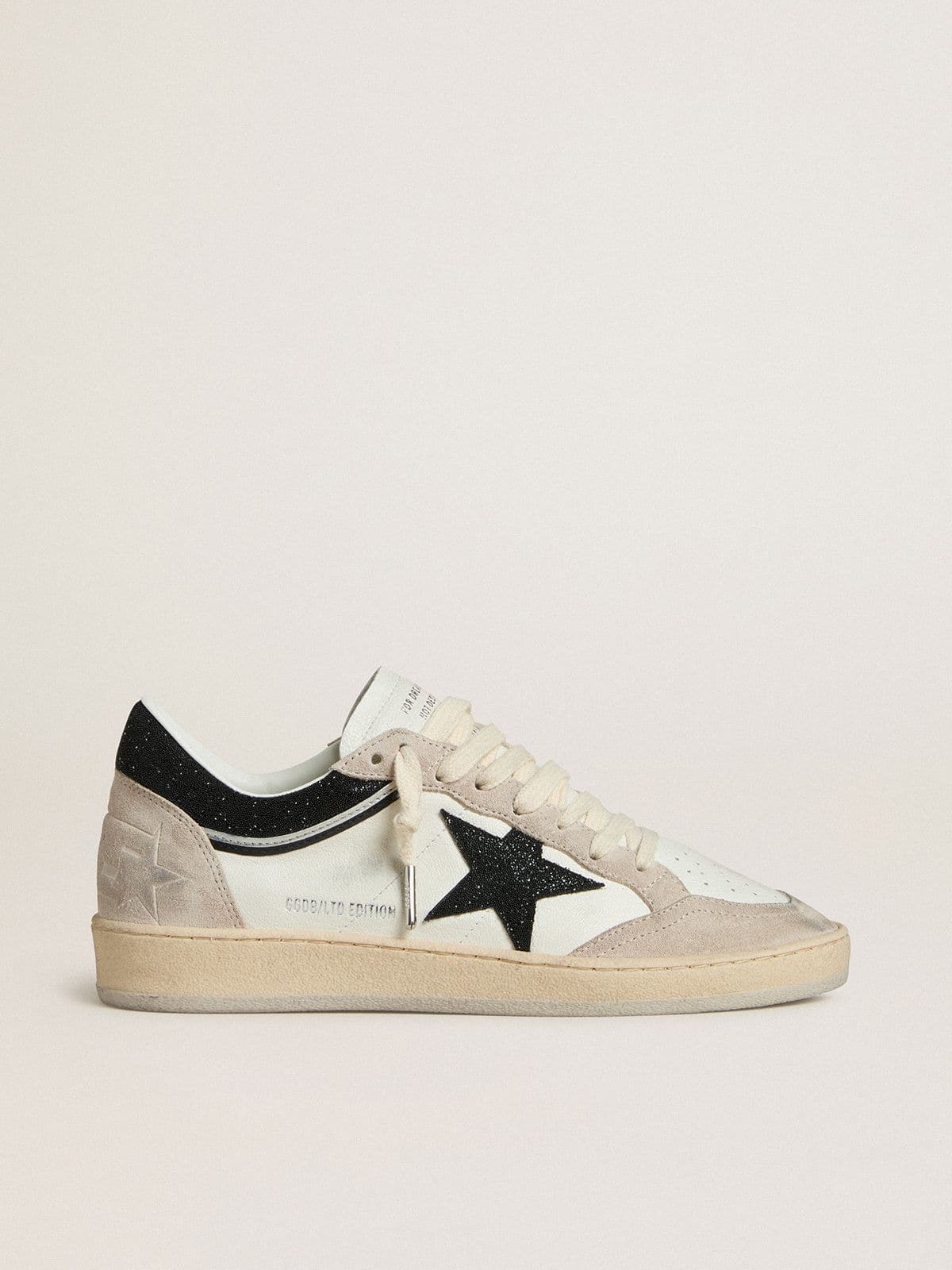 da31a1d6f02e339b28015aee6a60d5d813bc2d42801addfadd8f870beb30da11 Women's Ball Star LTD in nappa with black crystal star and beige suede inserts - Image 1