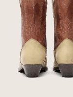 Women's Wish Star low boots in beige and brown leather with embroidery - Image 5