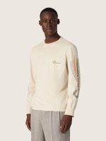 Unisex long-sleeved T-shirt in white cotton with multicolor print - Image 5