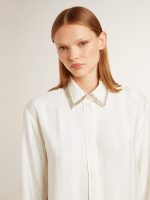 Women's shirt with a vertical striped pattern and crystal embroidery - Image 5