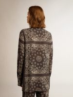 Pajama shirt in anthracite gray with paisley print - Image 4