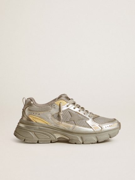 Women's Lightstar in metallic leather and silver mesh with gray star