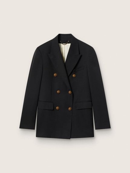 Women's black double-breasted blazer