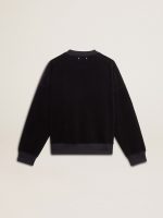 Black crew neck sweatshirt with embroidered lettering - Image 6