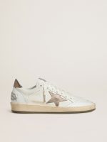 Men's Ball Star in white nappa leather with bronze-colored laminated leather star and heel tab - Image 2