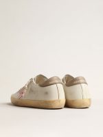Women's Super-Star in white nappa with pink metallic leather star - Image 5