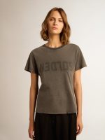 Distressed slim-fit T-shirt in anthracite gray - Image 5