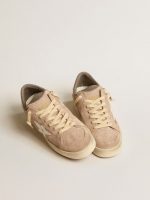 Women's Stardan in old rose suede with white leather star and heel tab - Image 2