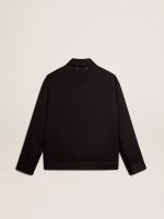 Men's zip-up jacket in black wool gabardine - Image 6
