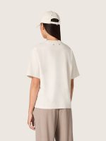 Women's T-shirt in white cotton jersey with star print - Image 6