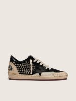 Women's Ball Star LAB in black suede with studs and glossy black leather star
