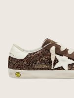 Young Super-Star in brown glitter and suede with cream leather star - Image 4