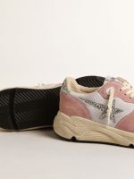 Women's Running Sole in gray mesh and suede with silver glitter star - Image 4