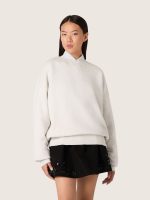 Star unisex sweatshirt in gray cotton with embroidery and crystals - Image 5
