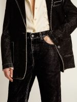 Women's black jeans with a velvet-like wash effect - Image 5