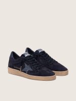 Women's Ball Star in dark blue suede with dark blue glitter star - Image 2