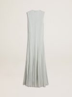 Women's baby blue dress with vertical striped pattern - Image 4