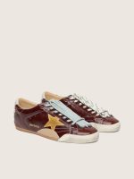 Women's True-Star in burgundy naplak with suede star and silver nappa heel tab - Image 2