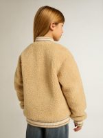 Kids beige fleece bomber jacket - Image 8