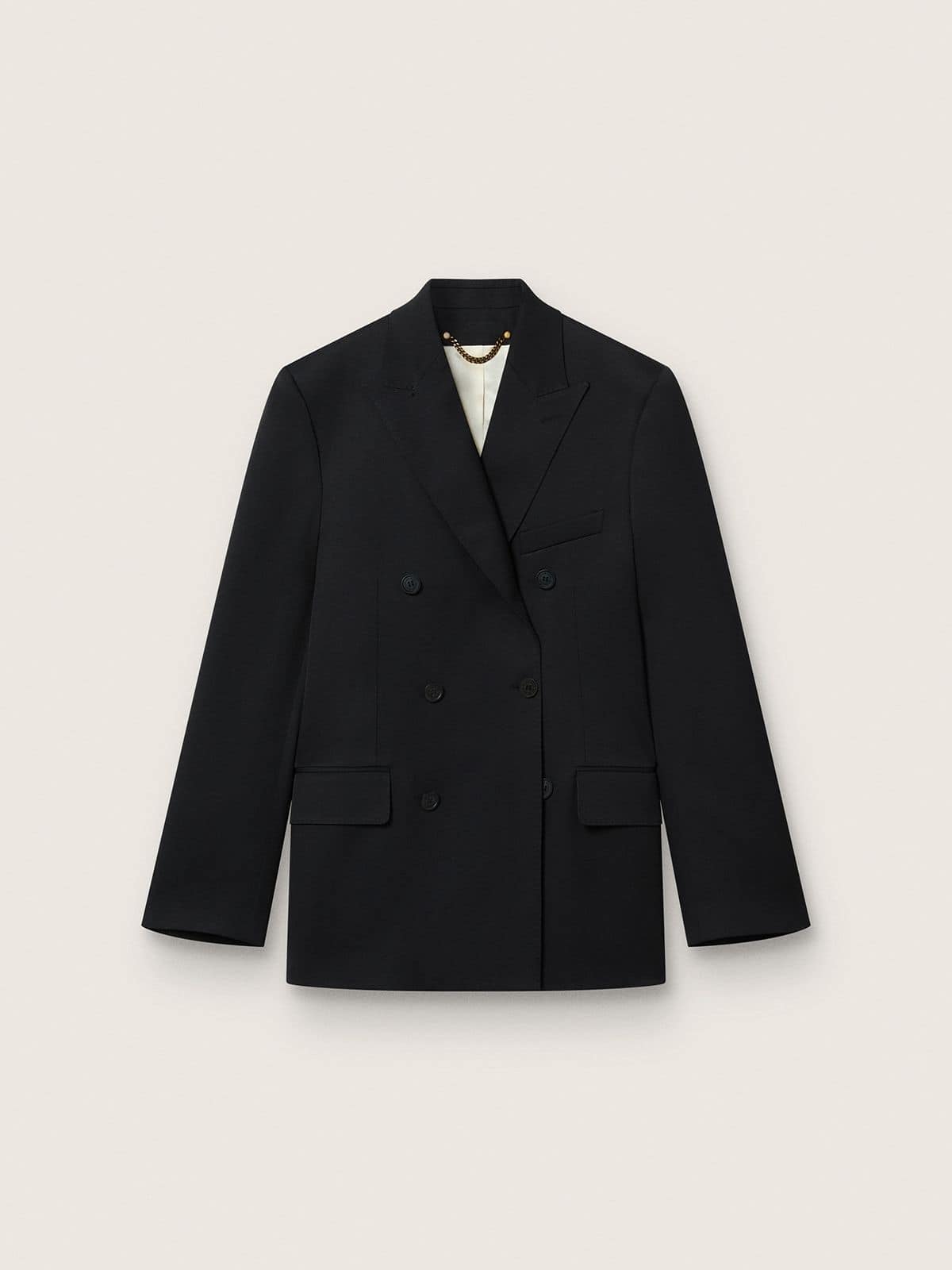 deaf3a9ae60c8fc7993b11d5a9c4c31b82e1dfc765caa7268269cf671d216932 Men's black double-breasted blazer with button fastening - Image 1