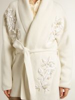 Women's cream-colored cotton cardigan with floral embroidery - Image 5