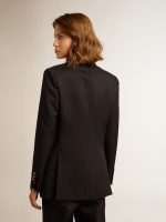 Women's double-breasted dark blue blazer - Image 4