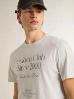 Men's white cotton T-shirt with green print - Image 5