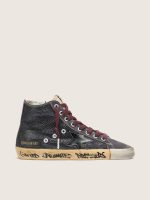 Men's Francy LAB in black suede with black star and black Swarovski