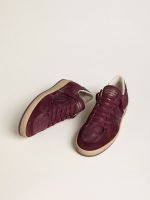 Women's Ball Star in burgundy suede with crystal star and metallic leather heel tab - Image 2