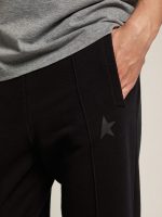 Men's black joggers with star on the front - Image 2