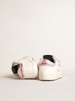 Baby School set in white nappa leather with pink leather heel tab - Image 4
