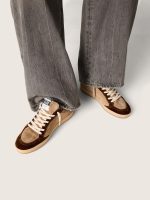 Women's Ball Star in tobacco suede with white leather star and cognac velvet inserts - Image 3
