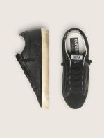 Women's Super-Star in black nappa with black star and glitter heel tab - Image 3
