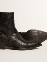 Low Debbie boots in black snake-print leather - Image 3