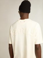 T-shirt in aged white with reverse logo on the back - Jersey Capsule - Image 6