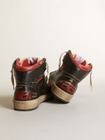 Women's Sky-Star in black glossy leather with red star - Image 5