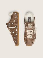 Women's Marathon Speed in anthracite-gray suede with white star and metal studs - Image 4