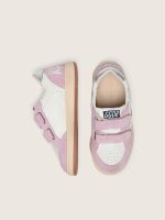 Young Ball Star in white leather with metallic silver leather star and lilac suede inserts - Image 3