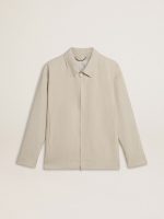 Men's khaki wool blend coach jacket