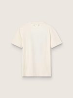 Women's T-shirt in aged white cotton with vintage print - Image 2