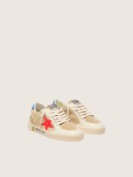 Ball Star Junior in beige suede with red star and light blue heel tab - Image 2