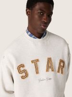 Star unisex sweatshirt in gray melange cotton with 'Star' embroidery - Image 4