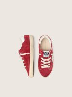 Junior Super-Star in red suede with white leather star and heel tab - Image 3