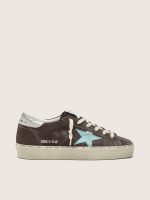 Women's Hi Star in dark gray suede with aqua-green star