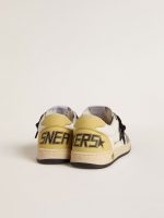 Junior Ball Star in white nappa with dark green suede inserts and black star - Image 5