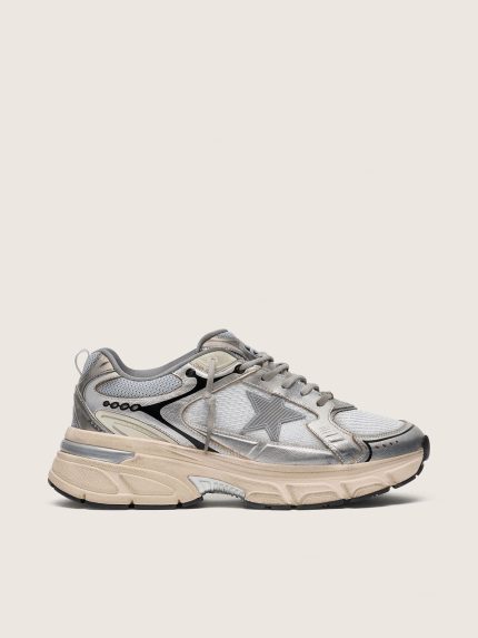 Women's Lightstar in gray mesh and silver nappa leather with gray TPU star