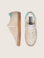 Women's Super-Star in beige suede with aqua-green star - Image 3