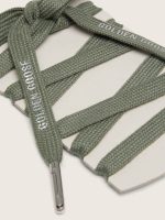 Olive-green laces with silver details - Image 2