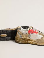 Men's Dad-Star in mesh and gold foiled leather with white leather star - Image 3